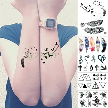 Waterproof Temporary Tattoo Sticker Feather cross spider triangle Letter Fake Tatto Foot Flash Tatoo for Kid Girl Men Women
Waterproof Temporary Tattoo Sticker Feather cross spider triangle Letter Fake Tatto Foot Flash Tatoo for Kid Girl Men Women