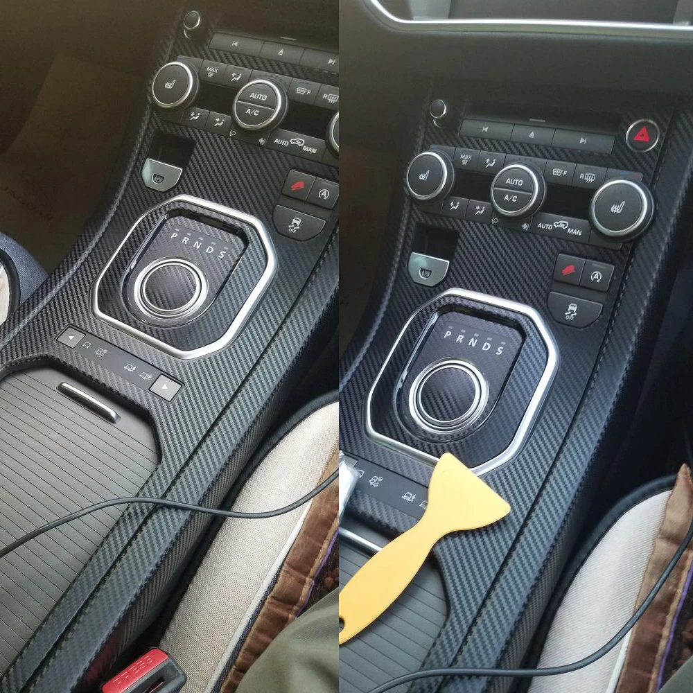 

Car-Styling 5D Carbon Fiber Car Interior Center Console Color Change Molding Sticker Decals For Land Rover Range Rover Evoque