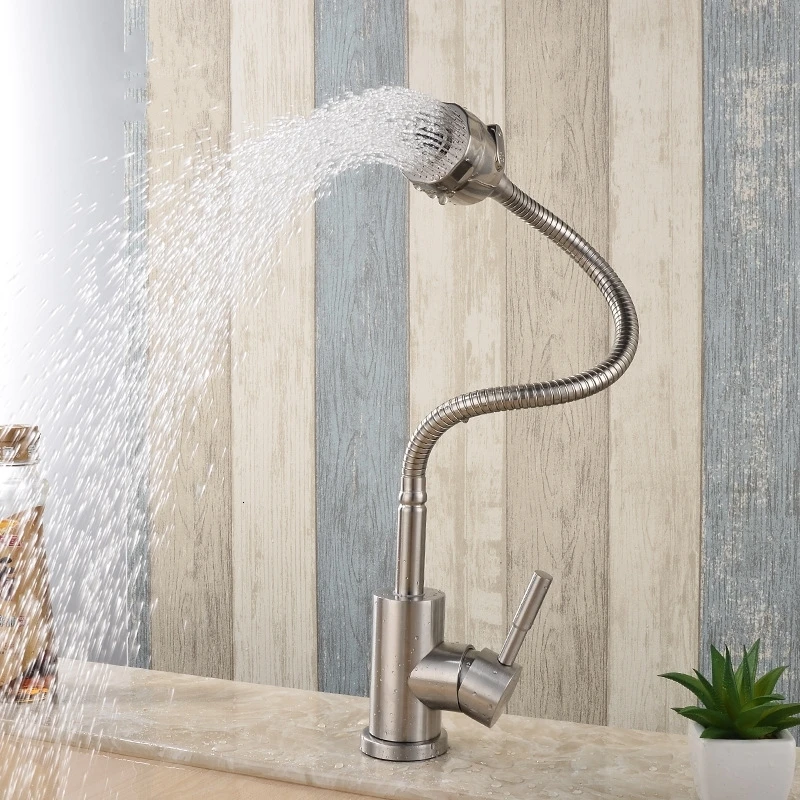 Universal stainless steel kitchen faucet promotes hot and cold water faucets with two function sprayers
Universal stainless steel kitchen faucet promotes hot and cold water faucets with two function sprayers