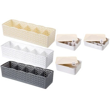 3 Pcs Bra Underwear Storage Boxes Stackable with Lid Grids & 3 Pcs Storage Box Organizer Five Lattices Sock Boxs Drawer
3 Pcs Bra Underwear Storage Boxes Stackable with Lid Grids & 3 Pcs Storage Box Organizer Five Lattices Sock Boxs Drawer