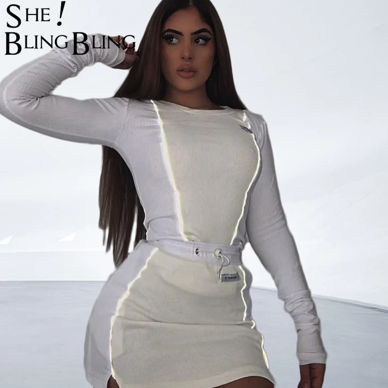 SheBlingBling Fashion Reflective Stripe Patchwork Women Two Piece Outfits 2019 Long Sleeve Ladies Tops Mini Skirt Set Tracksuit
SheBlingBling Fashion Reflective Stripe Patchwork Women Two Piece Outfits 2019 Long Sleeve Ladies Tops Mini Skirt Set Tracksuit