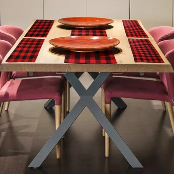 Christmas Plaid Table Runner Cotton Table Linens and 6 Pieces Gingham Table Placemats for Holiday Gatherings Dinner Parties Chri 
Christmas Plaid Table Runner Cotton Table Linens and 6 Pieces Gingham Table Placemats for Holiday Gatherings Dinner Parties Chri