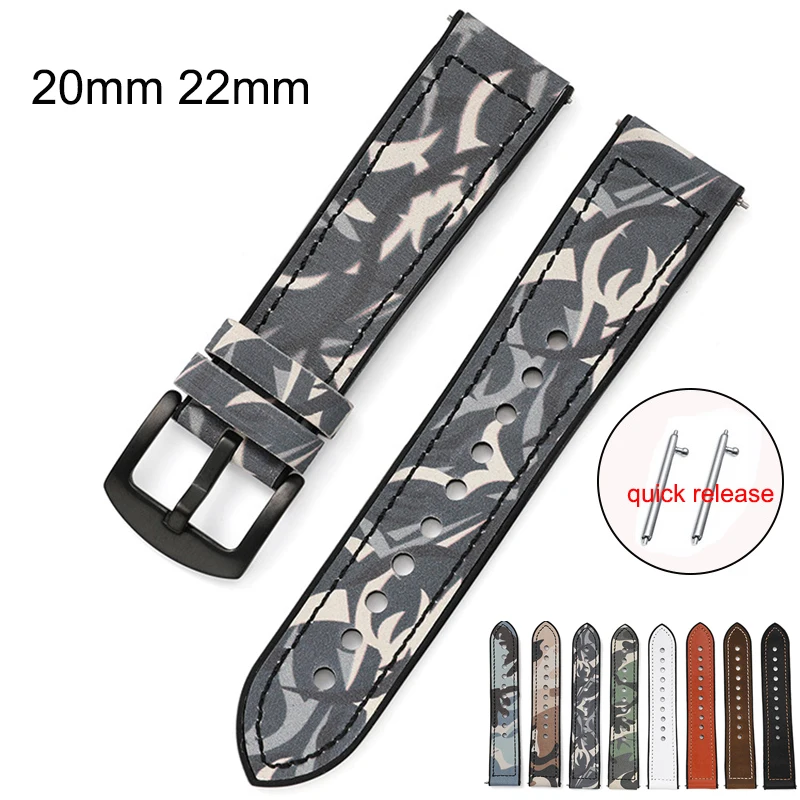 Camouflage Leather Band 20MM 22MM Quick Release Straps For Huawei Watch gt2 correa amazfit Wristband Samsung S3/Active Watchband
Camouflage Leather Band 20MM 22MM Quick Release Straps For Huawei Watch gt2 correa amazfit Wristband Samsung S3/Active Watchband