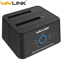 Wavlink 2.5 "3.5" usb 3.0 sata disco rígido externo docking station baía dupla gabinete de disco rígido externo para 2*8 tb hdd caso ssd(China)