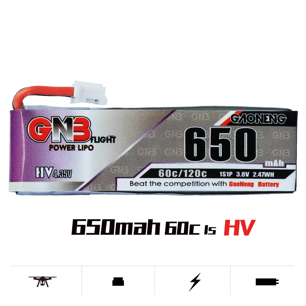 RC Drone Lipo Battery 1S 3.8V 650mAH 60C with PH 2.0 Plug High Voltage Version Power for RC Mini Drone
RC Drone Lipo Battery 1S 3.8V 650mAH 60C with PH 2.0 Plug High Voltage Version Power for RC Mini Drone
