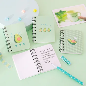 

A7 Adorable Cute Avocado Notebook Rollover Mini Portable Coil Notepad Diary Book Exercise Book School Office Supply