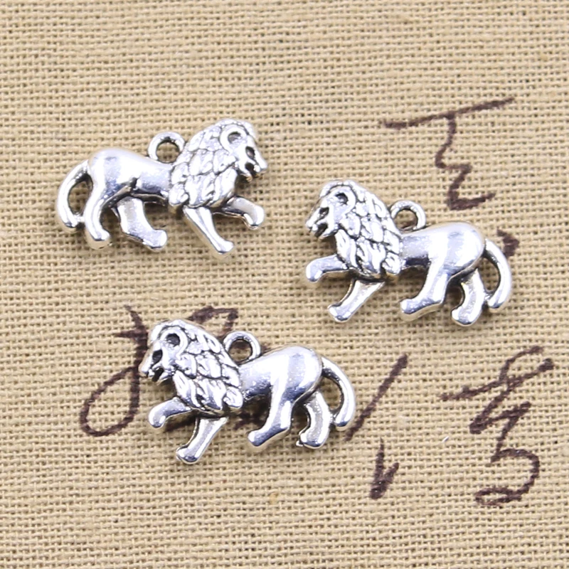 

10pcs Charms 3D Animal Lion 15x22mm Antique Bronze Silver Color Pendants DIY Crafts Making Findings Handmade Tibetan Jewelry