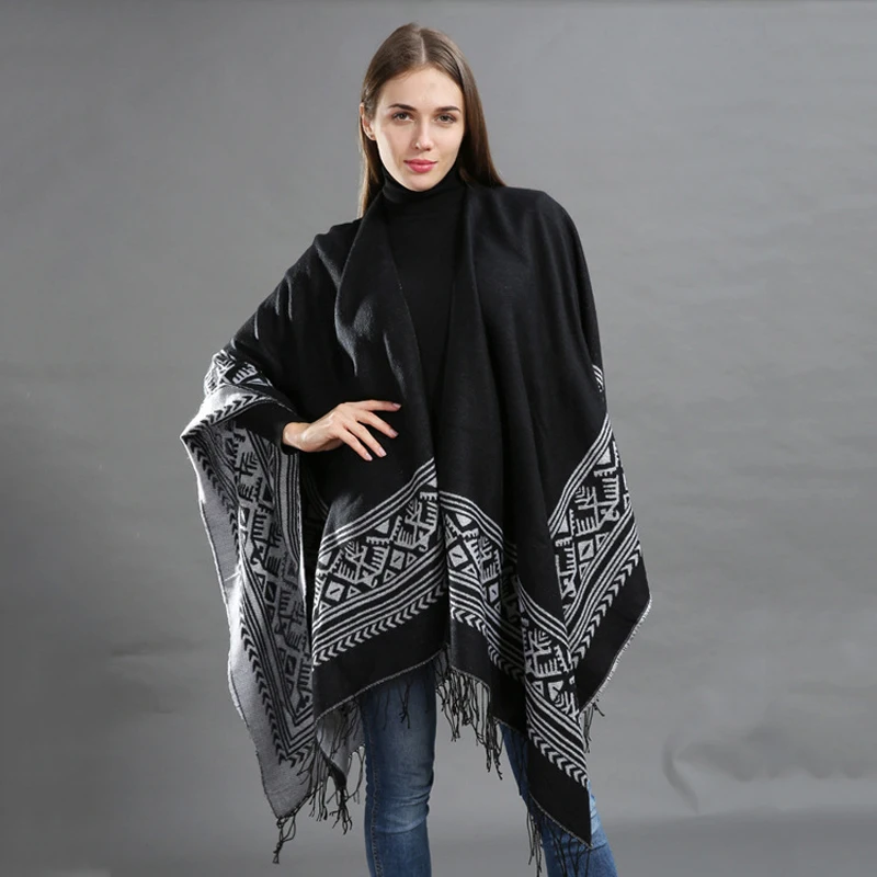 Oversize Winter Fashion Women Knitted Poncho Tassel Thick Sweaters Cardigan Casual Scarf Batwing Sleeve Jumper Poncho And Capes
Oversize Winter Fashion Women Knitted Poncho Tassel Thick Sweaters Cardigan Casual Scarf Batwing Sleeve Jumper Poncho And Capes