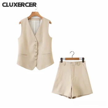 Spring Autumn Office Lady 2 Piece Set Women Solid Sleevless Vest Top +Zipper Shorts Suit Female Casual Suits
Spring Autumn Office Lady 2 Piece Set Women Solid Sleevless Vest Top +Zipper Shorts Suit Female Casual Suits
