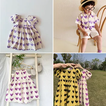 EnkeliBB Summer Brother Sister Matching Toddler Girls Vintage Puff Sleeve Tutu Dresses TAO Korea Child Girl Dress Heart Pattern
EnkeliBB Summer Brother Sister Matching Toddler Girls Vintage Puff Sleeve Tutu Dresses TAO Korea Child Girl Dress Heart Pattern