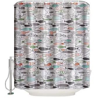 Modern Colorful Fish Designer Shower Curtain Cute Cartoon Pattern Bathrooom Decorative Bath Tub Curtains for Kids Polyester 
Modern Colorful Fish Designer Shower Curtain Cute Cartoon Pattern Bathrooom Decorative Bath Tub Curtains for Kids Polyester