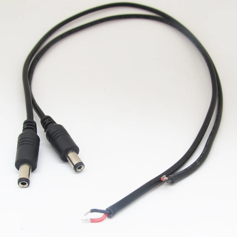 

1pc 50cm 22AWG DC Power Cable Pigtail 5.5x2.1mm 2.1mm DC Male for CCTV Camera