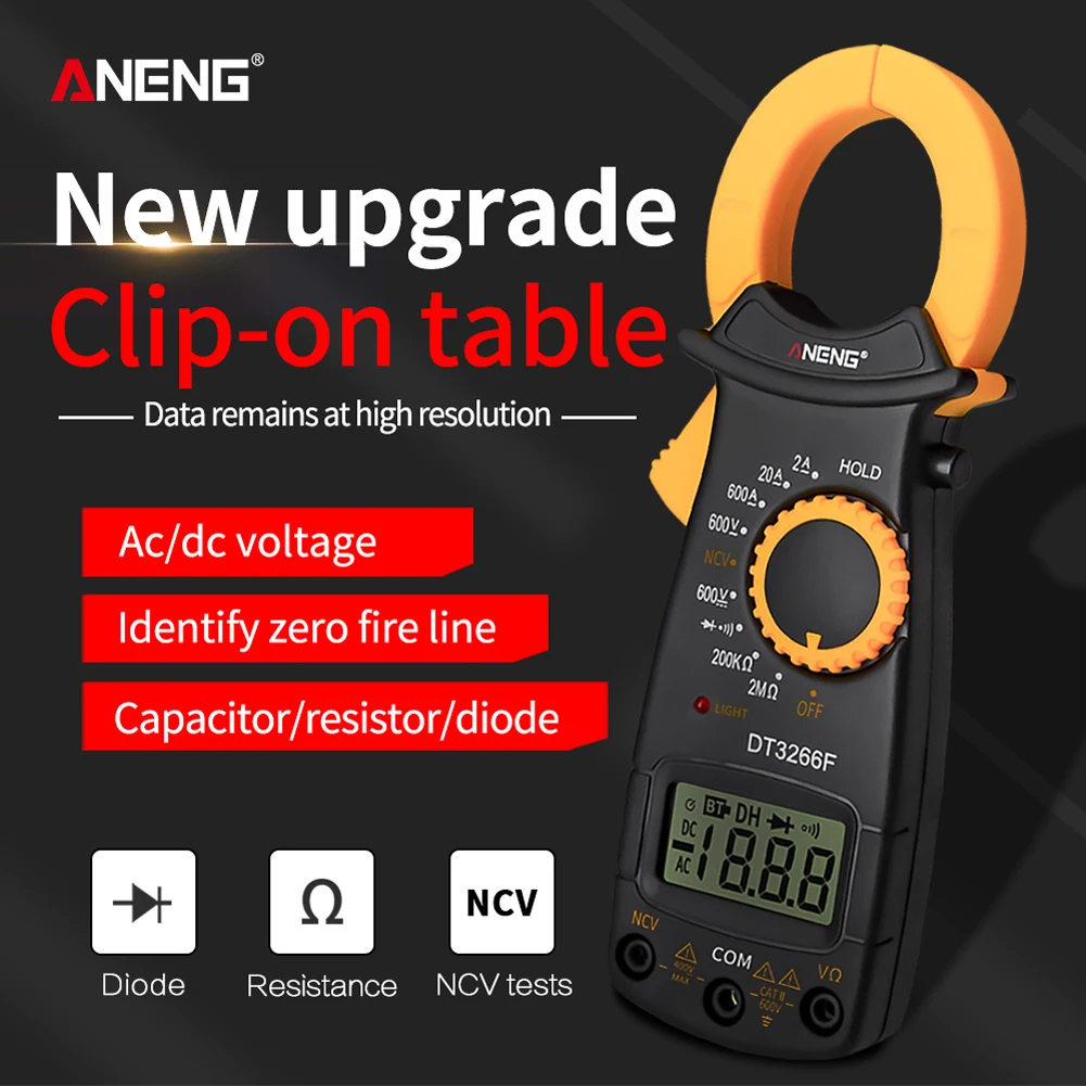 Automatic Polarity Display DT3266F Clamp Multimeter Amperemeter Digital Multimeter Large Screen Clamp Meter with Buzzer
Automatic Polarity Display DT3266F Clamp Multimeter Amperemeter Digital Multimeter Large Screen Clamp Meter with Buzzer