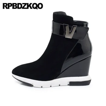 shoes wedge booties embellished black women pointed toe side zip boots patent leather high heel handmade metal genuine suede
shoes wedge booties embellished black women pointed toe side zip boots patent leather high heel handmade metal genuine suede