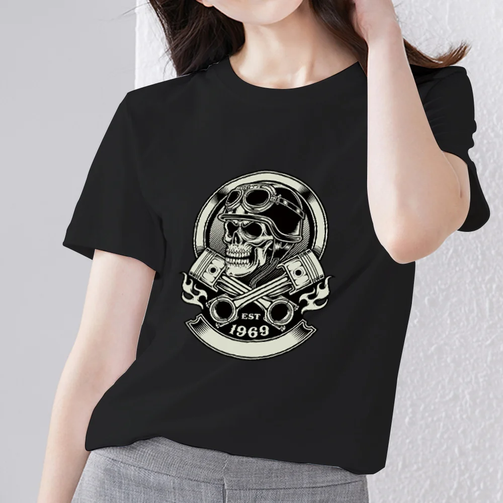 Women's T-shirt Round Neck Basic Women's Street Style Skull Pattern Series Printed Classic Gothic Black T-Shirt Commuter Top
Women's T-shirt Round Neck Basic Women's Street Style Skull Pattern Series Printed Classic Gothic Black T-Shirt Commuter Top