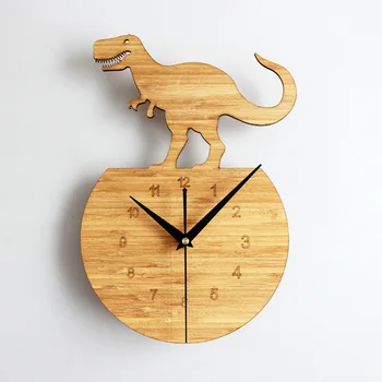 Natural Banboo Dinosaur Bamboo & wood wall clock children's bedroom mute modern design Rural creative personality home decor
Natural Banboo Dinosaur Bamboo & wood wall clock children's bedroom mute modern design Rural creative personality home decor