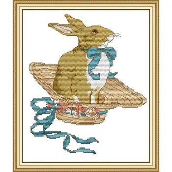 Joy Sunday Cross Stitch Printed Rabbit With Bow Tie Paintings11&14CT Needlework Cross Stitch Sets For Embroidery Kits Home Decor
Joy Sunday Cross Stitch Printed Rabbit With Bow Tie Paintings11&14CT Needlework Cross Stitch Sets For Embroidery Kits Home Decor
