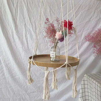 Boho Macrame Hanging Plant Support Wood Shelf Plate Handmade Korean Nordic Home Bedroom Decor Bed Side Small Stuff Organizer
Boho Macrame Hanging Plant Support Wood Shelf Plate Handmade Korean Nordic Home Bedroom Decor Bed Side Small Stuff Organizer