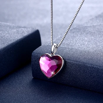 925 Sterling Silver Heart Necklace LEKANI Crystals From Swarovski Love Pendant For Women Wedding Engagement Fine Jewerly
925 Sterling Silver Heart Necklace LEKANI Crystals From Swarovski Love Pendant For Women Wedding Engagement Fine Jewerly