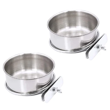 2 Pack Bird Cage Food Water Dispenser Parrot Food Dish Bird Feeder Cup for Cage, Stainless Steel Bird Food Holder Container for 
2 Pack Bird Cage Food Water Dispenser Parrot Food Dish Bird Feeder Cup for Cage, Stainless Steel Bird Food Holder Container for