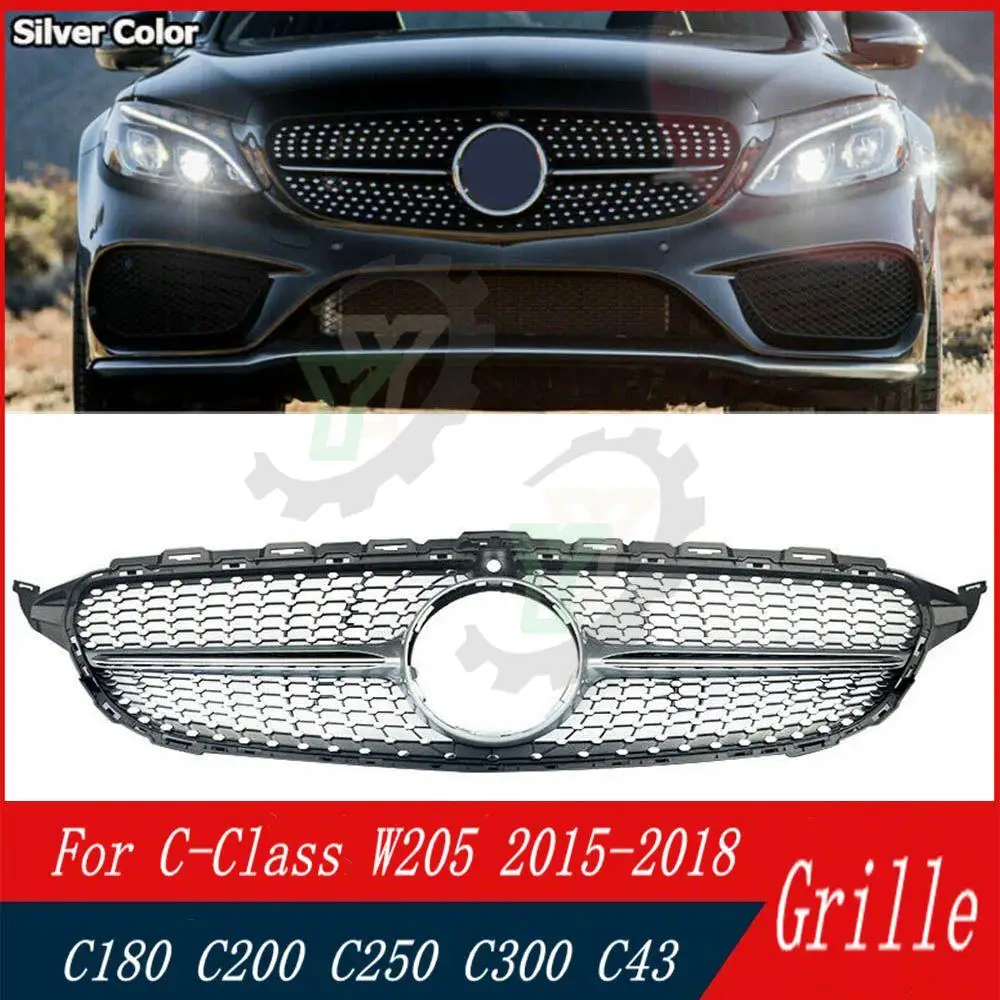 

Car Accessory Front Bumper Upper Grille Racing Grill For Mercedes-Benz C- Class W205 C180 C200 C250 C300 C43 2015 2016 2017 2018