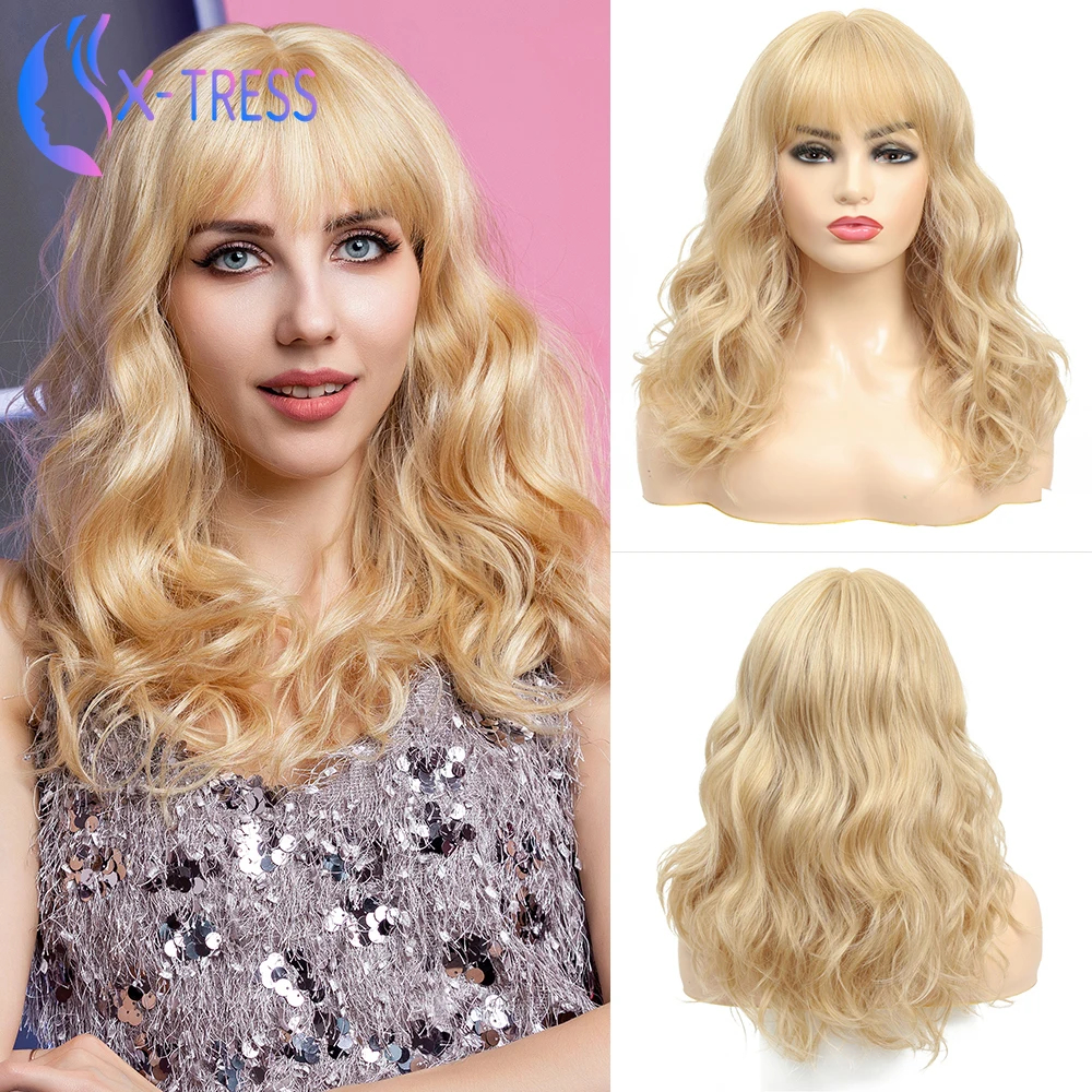 Synthetic Blonde Wigs For Women 18" Medium Length Body Wave X-TRESS Wig With Bangs Heat Resistant Fiber Lolita Cosplay Wig
Synthetic Blonde Wigs For Women 18" Medium Length Body Wave X-TRESS Wig With Bangs Heat Resistant Fiber Lolita Cosplay Wig