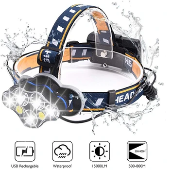 3XT6 + 2XXPE + 2XCOB Head LED Lamp Headlight Rechargeable USB 8 Light Modes Head Light 7 LED IPX4 Waterproof Lanterna 40NOV28
3XT6 + 2XXPE + 2XCOB Head LED Lamp Headlight Rechargeable USB 8 Light Modes Head Light 7 LED IPX4 Waterproof Lanterna 40NOV28
