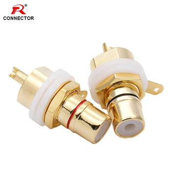 

1Pair Gold-Plated RCA Lotus Female Socket, HIFI Audio Terminals , Amplifier CD Input RCA Socket, Rhodium-plated RCA for options