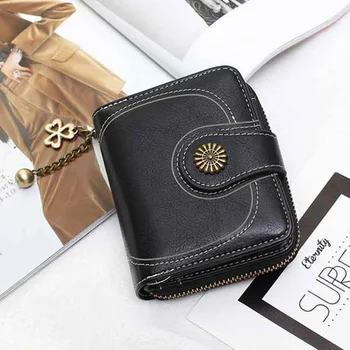 Coin Purse Women Wallet Zipper Clutch Short PU Leather Card Holder Vintage Flower Small Fashion Gift Triple Folding Money Bag 
Coin Purse Women Wallet Zipper Clutch Short PU Leather Card Holder Vintage Flower Small Fashion Gift Triple Folding Money Bag