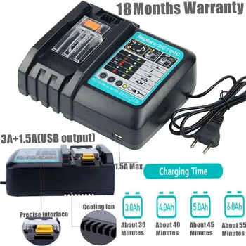 DC18RC Li-ion Battery Charger 3A with USB 1.5A for Makita 14.4V 18V BL1815 BL1830 Bl1430 BL1845 BL1860 Power Tool Replacement
DC18RC Li-ion Battery Charger 3A with USB 1.5A for Makita 14.4V 18V BL1815 BL1830 Bl1430 BL1845 BL1860 Power Tool Replacement