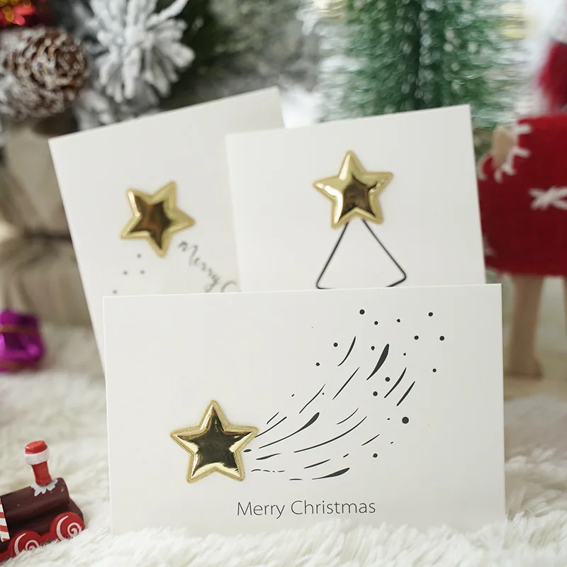 Christmas Tree Greeting Cards Stereo Star Leather Stickers Diy Postcard Wedding Cards Meteor Merry Christmas Invitations Gift
Christmas Tree Greeting Cards Stereo Star Leather Stickers Diy Postcard Wedding Cards Meteor Merry Christmas Invitations Gift