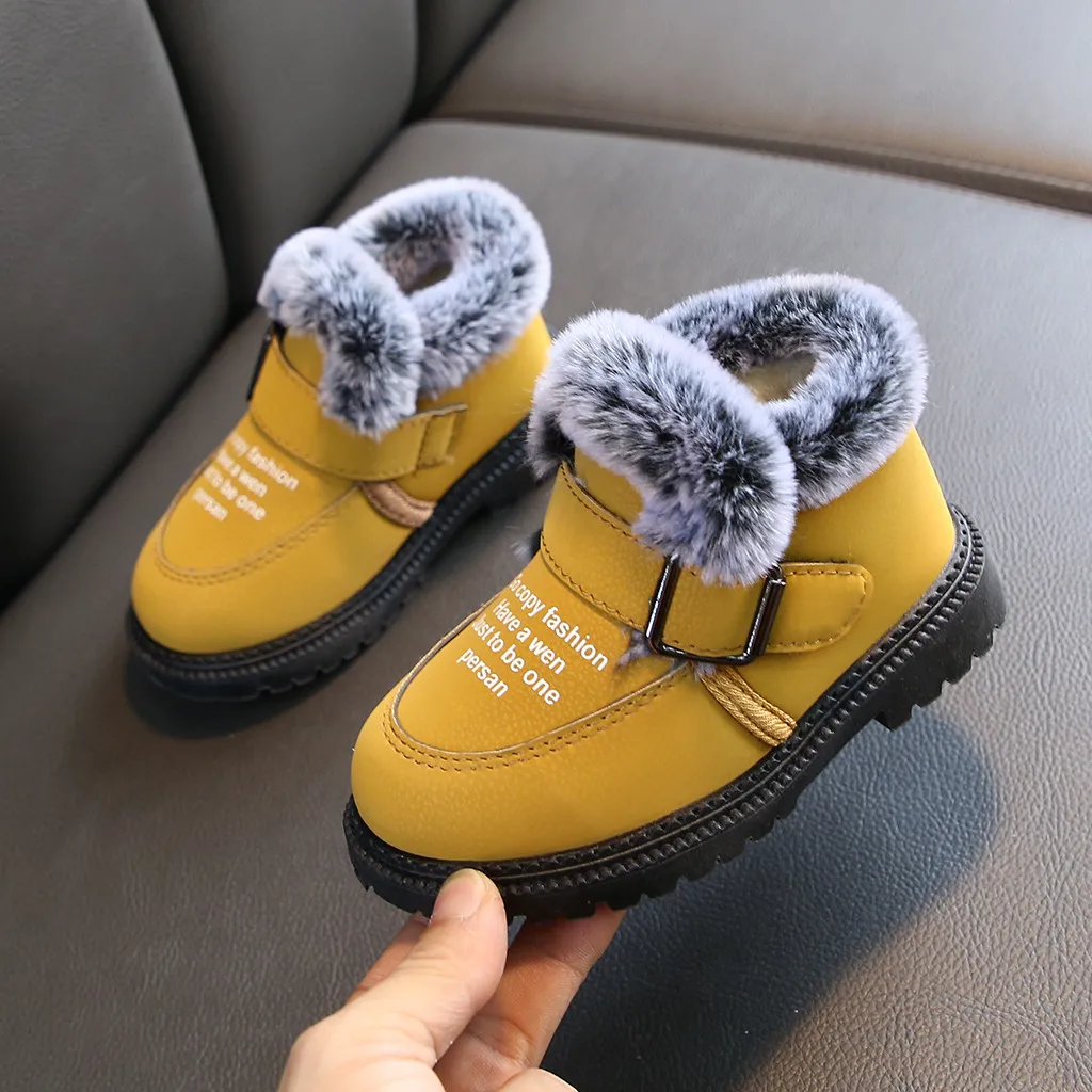 Зимние детские ботинки для маленьких девочек и мальчиков Нескользящие с