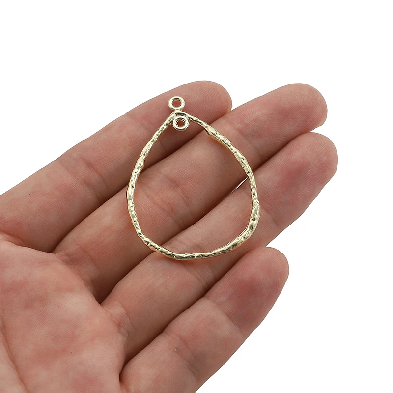 

10Pcs Zinc Alloy Gold Geometric Round Circle Connector Charms Double hole Pendant For DIY Earrings Jewelry Making Accessories