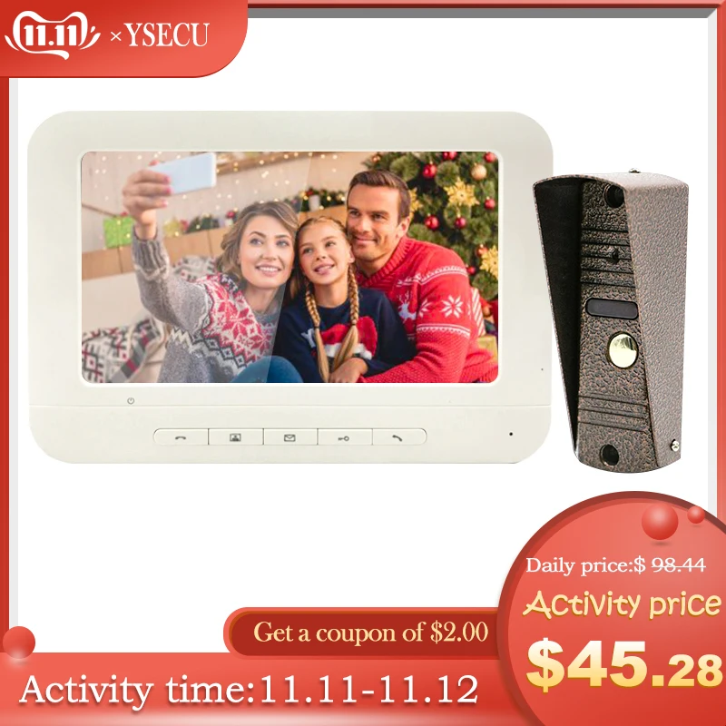 YSECU 7 inch 800TVL LCD Wired Video Door Phone Visual Video Intercom Speakerphone Intercom System with lock(not included) IP65
YSECU 7 inch 800TVL LCD Wired Video Door Phone Visual Video Intercom Speakerphone Intercom System with lock(not included) IP65