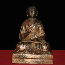 9"Tibet Temple Collection Old Bronze Lacquer Cinnabar Guru Buddha Tsongkhapa Sitting Buddha Enshrine the Buddha
9"Tibet Temple Collection Old Bronze Lacquer Cinnabar Guru Buddha Tsongkhapa Sitting Buddha Enshrine the Buddha