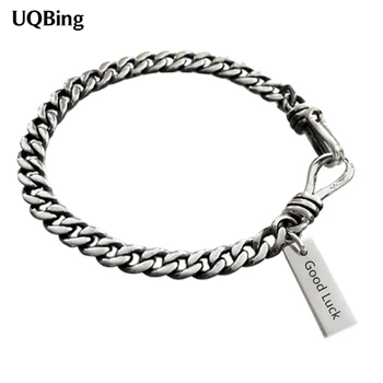 New Korean Retro Side Chain Bracelets Female Personality Thai Silver 925 Old Chain English Alphabet Tag Bracelet Jewelry 
New Korean Retro Side Chain Bracelets Female Personality Thai Silver 925 Old Chain English Alphabet Tag Bracelet Jewelry