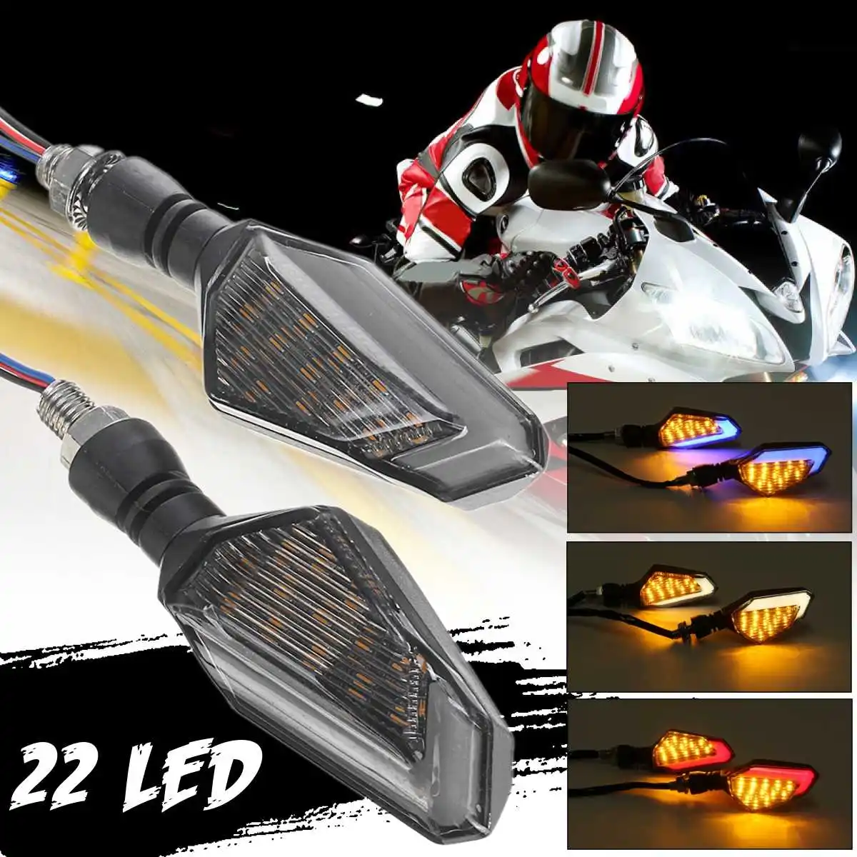 Universal 12V Motorcycle 22 LED Turn Signal Lights DRL Daytime Lamp Front Rear Lights for Cruiser/Honda/Kawasaki/Yamaha
Universal 12V Motorcycle 22 LED Turn Signal Lights DRL Daytime Lamp Front Rear Lights for Cruiser/Honda/Kawasaki/Yamaha