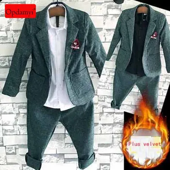 Autumn And Winter New Thickening Plus Velvet Clothing Boy Suit Boy Wedding Birthday Party Dress Boy 2 Piece Suit Jacket Pants 
Autumn And Winter New Thickening Plus Velvet Clothing Boy Suit Boy Wedding Birthday Party Dress Boy 2 Piece Suit Jacket Pants
