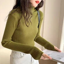 AOSSVIAO 2021 Autumn Winter Women Sweater Pullover Basic Ribbed Sweaters Cotton Tops Knitted Solid Turtleneck With Thumb Hole
AOSSVIAO 2021 Autumn Winter Women Sweater Pullover Basic Ribbed Sweaters Cotton Tops Knitted Solid Turtleneck With Thumb Hole