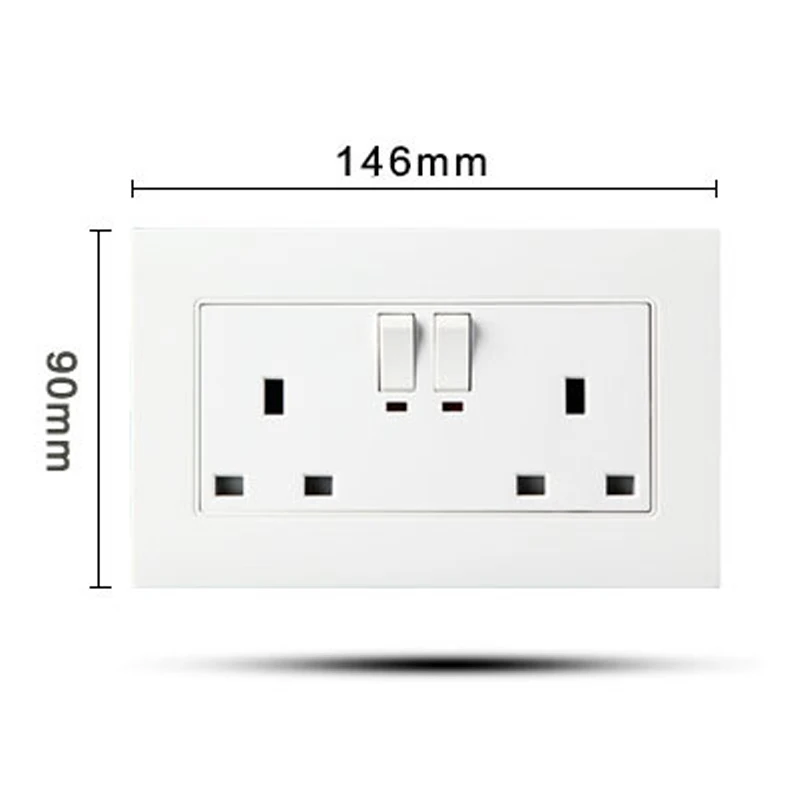 146 Type 13A 250V British Standard Power Wall Socket PC panel Dual UK Plug Power Socket With Switch
146 Type 13A 250V British Standard Power Wall Socket PC panel Dual UK Plug Power Socket With Switch
