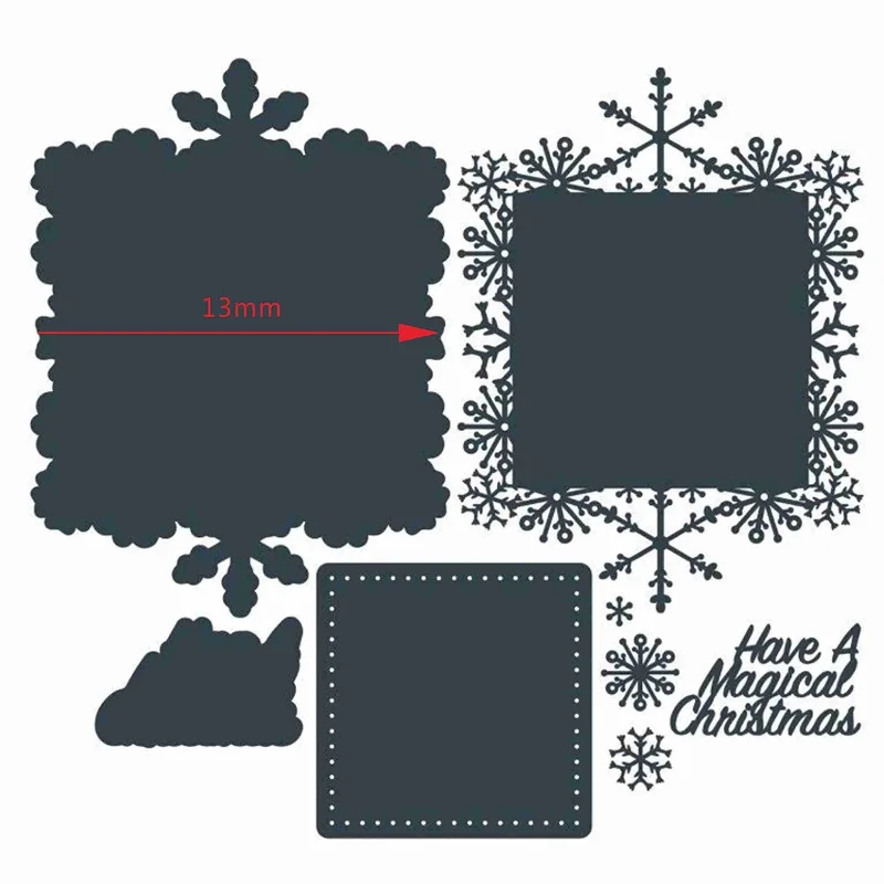 Christmas Snowflake Square Frame Magical Words Metal Cutting Dies Scrapbooking Paper DIY Cards Crafts Embossing Dies New 2019
Christmas Snowflake Square Frame Magical Words Metal Cutting Dies Scrapbooking Paper DIY Cards Crafts Embossing Dies New 2019