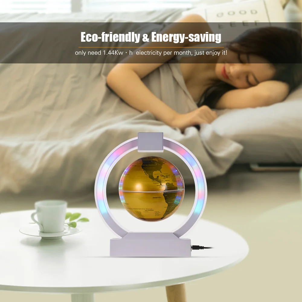6in Magnetic Levitation Floating Globe Lighting Golden Earth Globe with LED Color Light Circular Base for Desk Decoration Gift
6in Magnetic Levitation Floating Globe Lighting Golden Earth Globe with LED Color Light Circular Base for Desk Decoration Gift