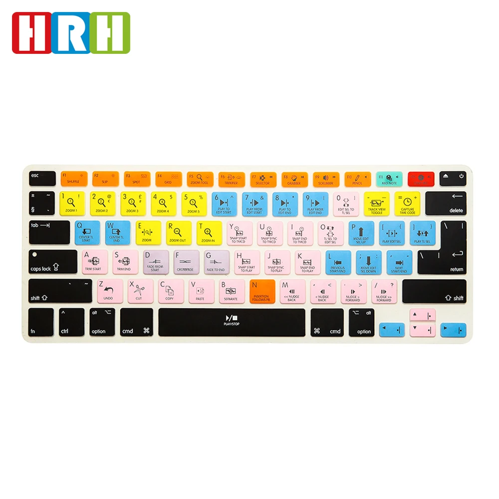HRH Slim Avid pro tools Functional Shortcut Hotkey Silicone Keyboard Cover Keypad Skin for Macbook Air Pro Retina 13 15 17 EU/US
HRH Slim Avid pro tools Functional Shortcut Hotkey Silicone Keyboard Cover Keypad Skin for Macbook Air Pro Retina 13 15 17 EU/US