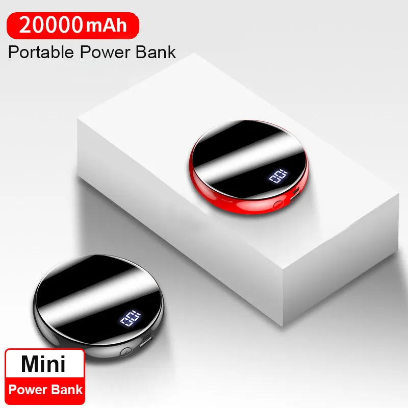 20000mAh Portable Mini Power Bank Mirror Screen Phone Charger Powerbank LED Digital External Battery Poverbank For Mobile Phone
20000mAh Portable Mini Power Bank Mirror Screen Phone Charger Powerbank LED Digital External Battery Poverbank For Mobile Phone