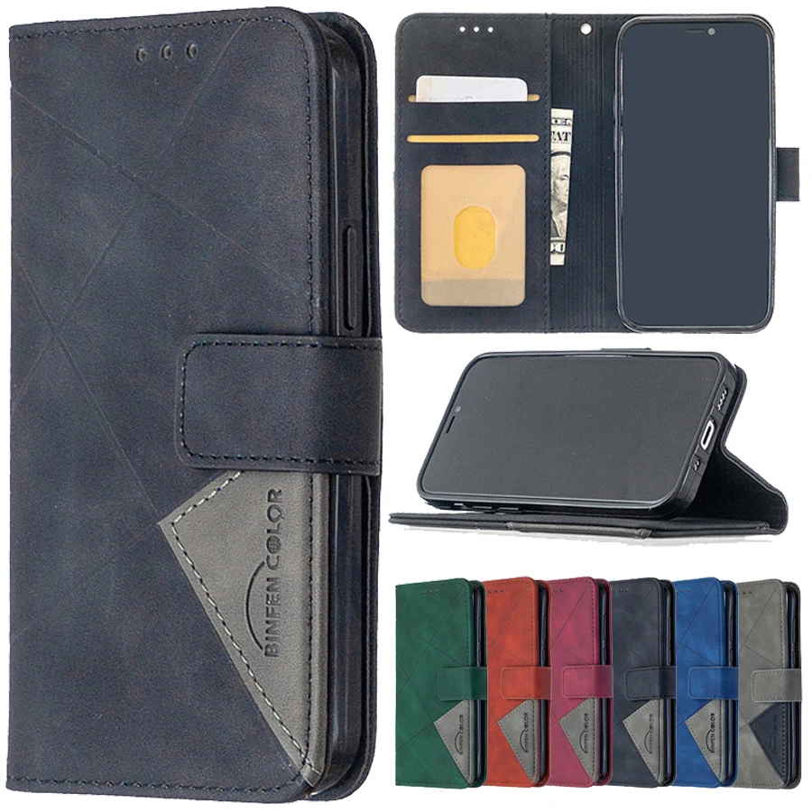 Кожаный чехол в стиле ретро для Samsung S10S20 PLUS, матовый чехол-бумажник контрастных цветов в форме алмаза, защитный чехол для note10pro mobile