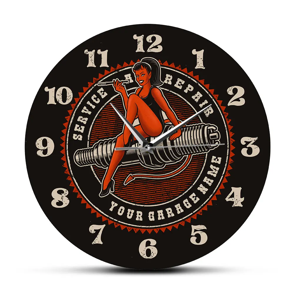 Creative Devil Girl on Spark Plug Engine Printed Wall Clock Circular Garage Mechanic Auto Car Repair Service Slient Watch
Creative Devil Girl on Spark Plug Engine Printed Wall Clock Circular Garage Mechanic Auto Car Repair Service Slient Watch