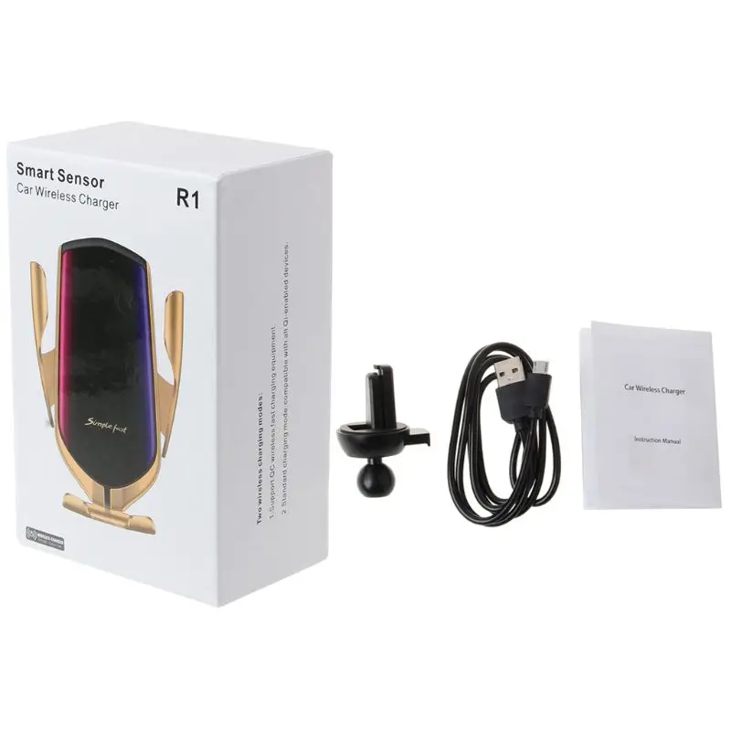 Smart Automatic R1 Infrared Sensor Car Wireless Charger Holder Clamping Mount for iPhone Galaxy Samsung Xiaomi Mobile Phone Brac
Smart Automatic R1 Infrared Sensor Car Wireless Charger Holder Clamping Mount for iPhone Galaxy Samsung Xiaomi Mobile Phone Brac