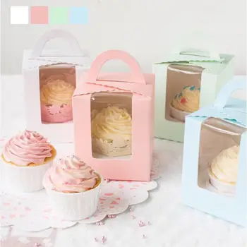 10Pcs Clear Window Single Cupcake Dessert Storage Boxes Muffins Pastries Containers with Handle
10Pcs Clear Window Single Cupcake Dessert Storage Boxes Muffins Pastries Containers with Handle