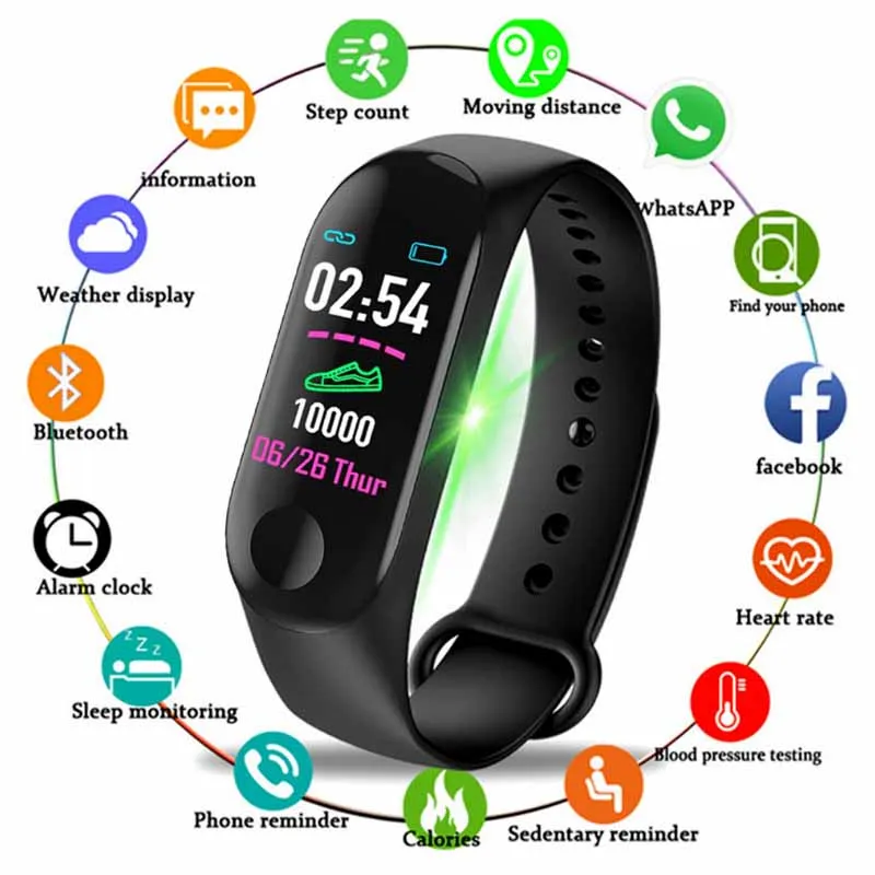 M3 Plus Smart Bracelet Heart Rate Blood Pressure Health Waterproof Smart Watch M3 Pro Bluetooth Watch Wristband Fitness Tracker
M3 Plus Smart Bracelet Heart Rate Blood Pressure Health Waterproof Smart Watch M3 Pro Bluetooth Watch Wristband Fitness Tracker