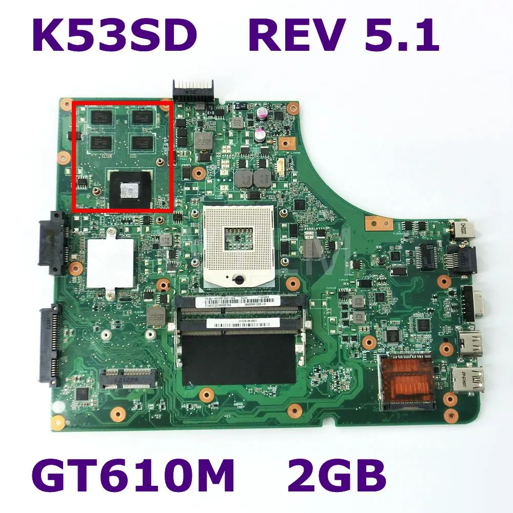 K53SD с видеокартой GT610M 2 Гб материнская плата REV 5 1 для Asus K53S X53S A53S P53S Материнская